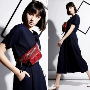 New Rachel Comey Ardent Split Neck Wide Leg Pebble Midnight Jumpsuit NWT Size 0